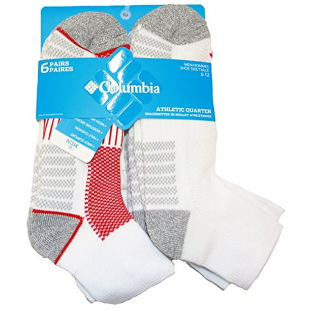 Columbia Low-Cut Mesh Top Arch Support Poly-Blend White Socks 6 Pair M10-13 6-12 Columbia Low-Cut Mesh Top Arch Support Poly-Blend White Socks 6 Pair M10-13 6-12